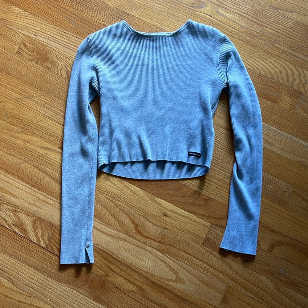 Gray Crop top